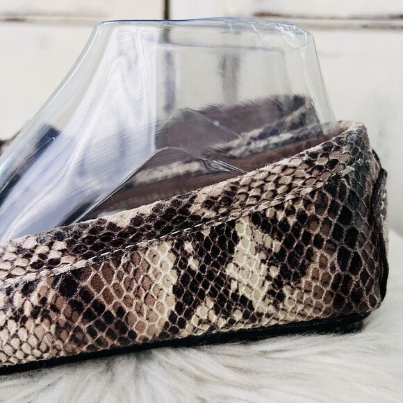 Impo Dario Gray & Black Leather Faux Snakeskin Comfort Shoes Loafers Womens 8.5M - Picture 3 of 7